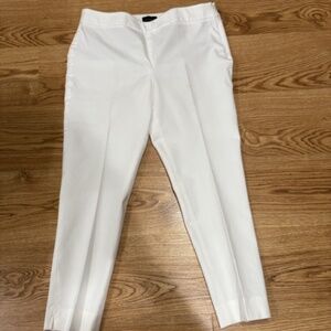 Talbots Chatham White Pants Slim Ankle Side Zipper Size 10P